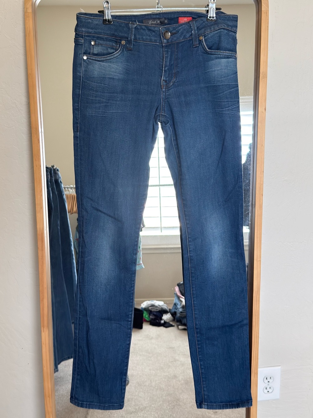 Level 99 Dark Blue Denim Jeans with Brown Label